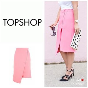 🆕️🔥Topshop Asymmetric Front Zip Midi skirt